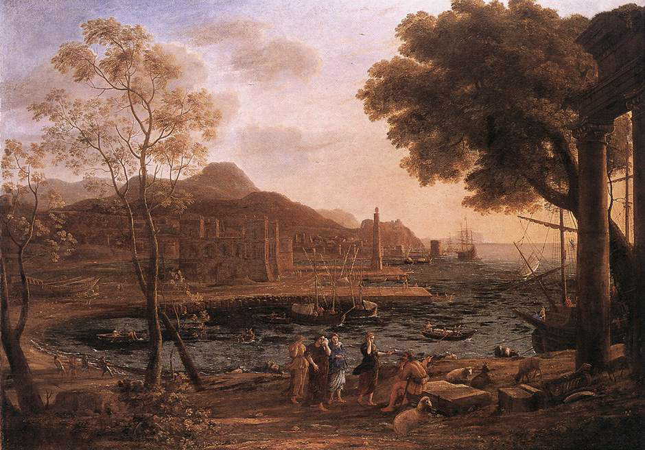 《悲伤的海里蒂斯与港口风景》美术画作介绍