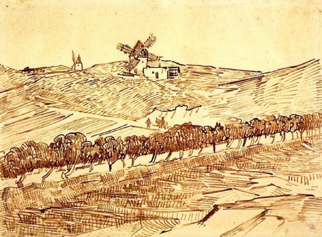 《阿尔丰斯·都德风车景观》美术画作介绍
